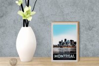Holzschild Reise 12x18 cm Montreal Kanada Riesenrad Fluss Stadt