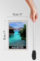 Holzschild Reise 12x18 cm Malediven Amerika Insel Meer Sonne