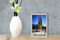 Holzschild Reise 12x18 cm Marrakesch Marokko Kultur