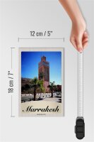 Holzschild Reise 12x18 cm Marrakesch Marokko Kultur