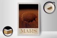 Holzschild Reise 12x18 cm Mars Weltraum Abdruck roter Planet