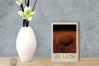 Holzschild Reise 12x18 cm Mars Weltraum Abdruck roter Planet