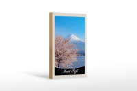 Holzschild Reise 12x18 cm Mont Fuji Japan Asien Gebirge Baum