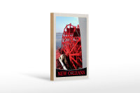 Holzschild Reise 12x18 cm New Orleans Amerika USA Steambot
