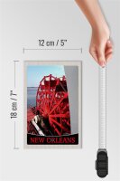 Holzschild Reise 12x18 cm New Orleans Amerika USA Steambot