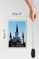 Holzschild Reise 12x18 cm New Orleans USA Amerika Kirche Urlaub