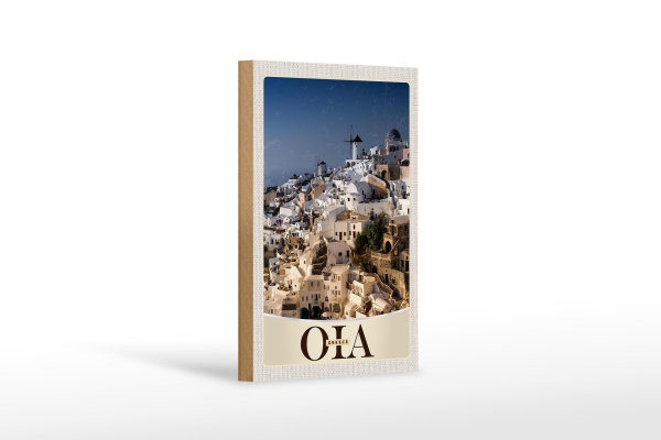 Holzschild Reise 12x18 cm Oia Greece Insel Griechenland Urlaub