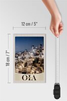 Holzschild Reise 12x18 cm Oia Greece Insel Griechenland Urlaub