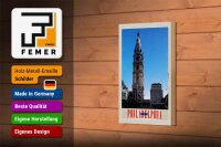 Holzschild Reise 12x18 cm Philadelphia USA Amerika Architektur