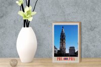 Holzschild Reise 12x18 cm Philadelphia USA Amerika Architektur