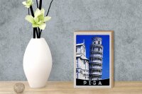 Holzschild Reise 12x18 cm Pisa Italien Schiefer Turm von Pisa