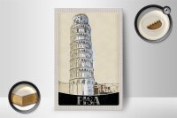Holzschild Reise 12x18 cm Pisa Italien Schiefer Turm Architektur