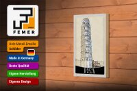 Holzschild Reise 12x18 cm Pisa Italien Schiefer Turm Architektur