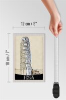 Holzschild Reise 12x18 cm Pisa Italien Schiefer Turm Architektur