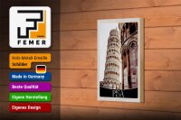 Holzschild Reise 12x18 cm Pisa Schiefer Turm Urlaub Architektur
