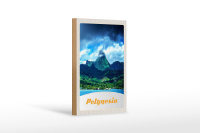 Holzschild Reise 12x18 cm Polynesien Insel Australien Pazifik