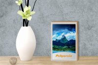 Holzschild Reise 12x18 cm Polynesien Insel Australien Pazifik