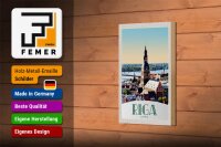 Holzschild Reise 12x18 cm Riga Lettland Kirche Architektur