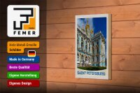 Holzschild Reise 12x18 cm Saint Petersburg Russland Architektur