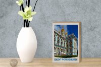 Holzschild Reise 12x18 cm Saint Petersburg Russland Architektur