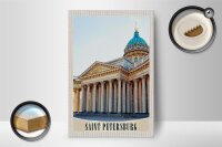 Holzschild Reise 12x18 cm Saint Petersburg Russland Kirche