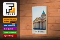 Holzschild Reise 12x18 cm Saint Petersburg Russland Kirche