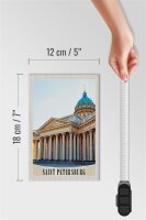 Holzschild Reise 12x18 cm Saint Petersburg Russland Kirche