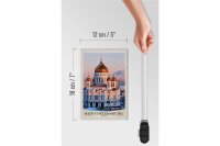 Holzschild Reise 12x18 cm Saint Petersburg Kirche goldener Dach