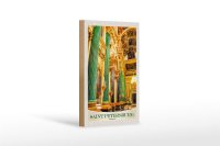 Holzschild Reise 12x18 cm Saint Petersburg Kirche von innen