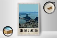 Holzschild Reise 12x18 cm Rio de Janeiro Brasilien Amerika Stadt