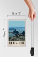 Holzschild Reise 12x18 cm Rio de Janeiro Brasilien Amerika Stadt