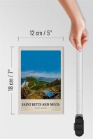 Holzschild Reise 12x18 cm Saint Kitts and Nevis Amerika Insel
