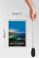 Holzschild Reise 12x18 cm Saint Kitts and Nevis Amerika Urlaub