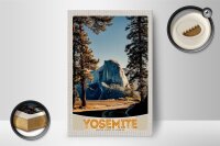Holzschild Reise 12x18cm Yosemite Amerika Straße Gebirge Schild
