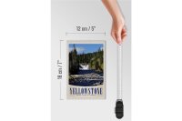 Holzschild Reise 12x18 cm Yellowstone Wasserfall Gebirge Natur