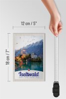 Holzschild Reise 12x18 cm Iseltwald Schweiz Europa See Natur