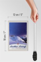 Holzschild Reise 12x18 cm Muottas Muragl Schweiz Winter Schnee