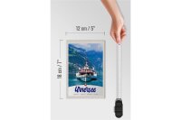 Holzschild Reise 12x18 cm Urnersee Schweiz Europa Schiff Gebirge