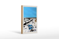 Holzschild Reise 12x18 cm Ostsee Deutschland Schnee...