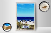 Holzschild Reise 12x18 cm Ostsee Strand Ebbe und Flut