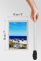 Holzschild Reise 12x18 cm Ostsee Strand Ebbe und Flut