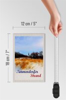 Holzschild Reise 12x18 cm Timmendorfer Strand Leuchtturm rot