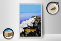 Holzschild Reise 12x18 cm Timmendorfer Strand Steine Schnee Meer