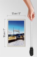 Holzschild Reise 12x18 cm Seebad Binz Schnee Winterzeit Meer