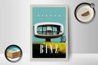 Holzschild Reise 12x18 cm Seebad Binz Deutschland Glashaus