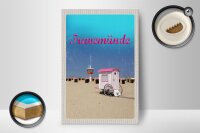 Holzschild Reise 12x18 cm Travemünde Strand Strandkörbe DLRG