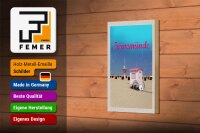 Holzschild Reise 12x18 cm Travemünde Strand Strandkörbe DLRG