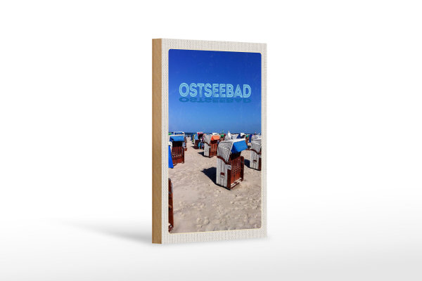 Holzschild Reise 12x18 cm Ostseebad Deutschland Meer