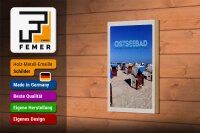 Holzschild Reise 12x18 cm Ostseebad Deutschland Meer