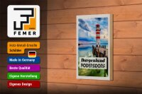 Holzschild Reise 12x18 cm Burgenland Podersdorf Leuchtturm Meer